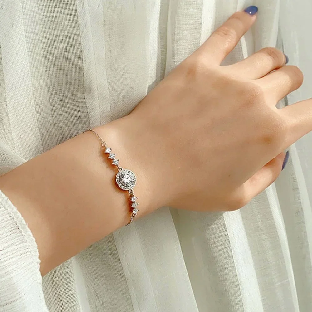 Certified 1ct. t.w. Moissanite Diamond Round Halo Bracelet NEW